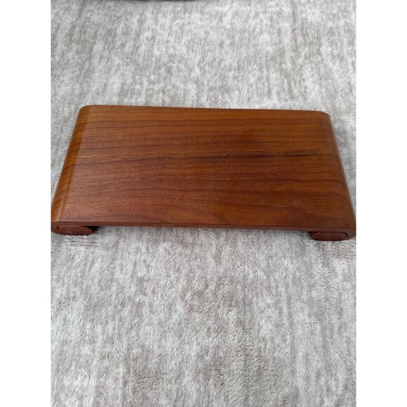 Scroll Wood Pedestal Stand Boho Eclectic Home Decor - Picture 2 of 7